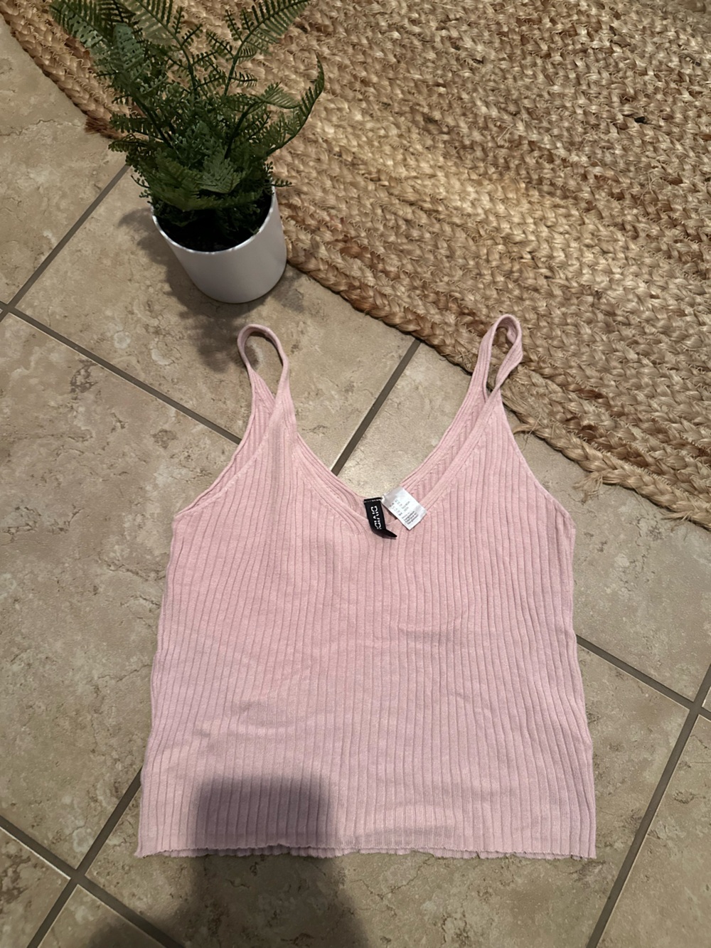 PINK KNIT TANK TOP